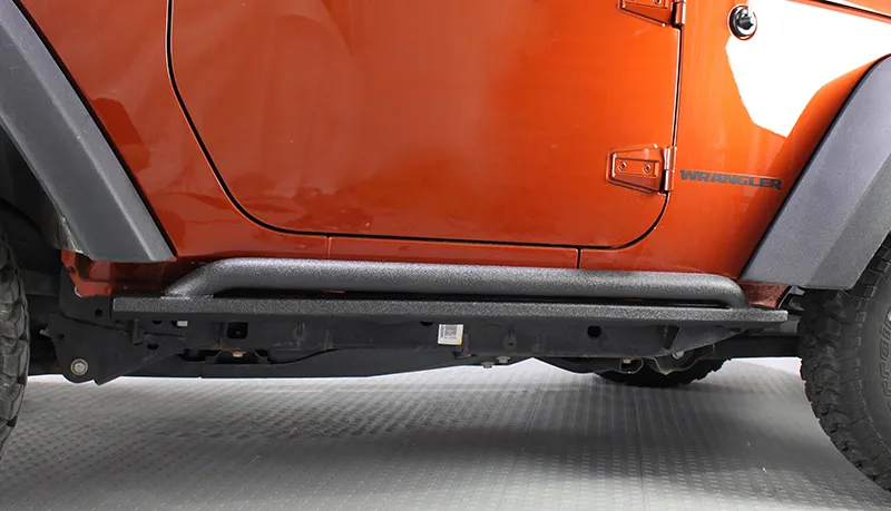 Jeep JK Rock Slider 07-18 Wrangler JK 2 Door Rubicon Steel Black Textured Powdercoat Fishbone Offroad product image