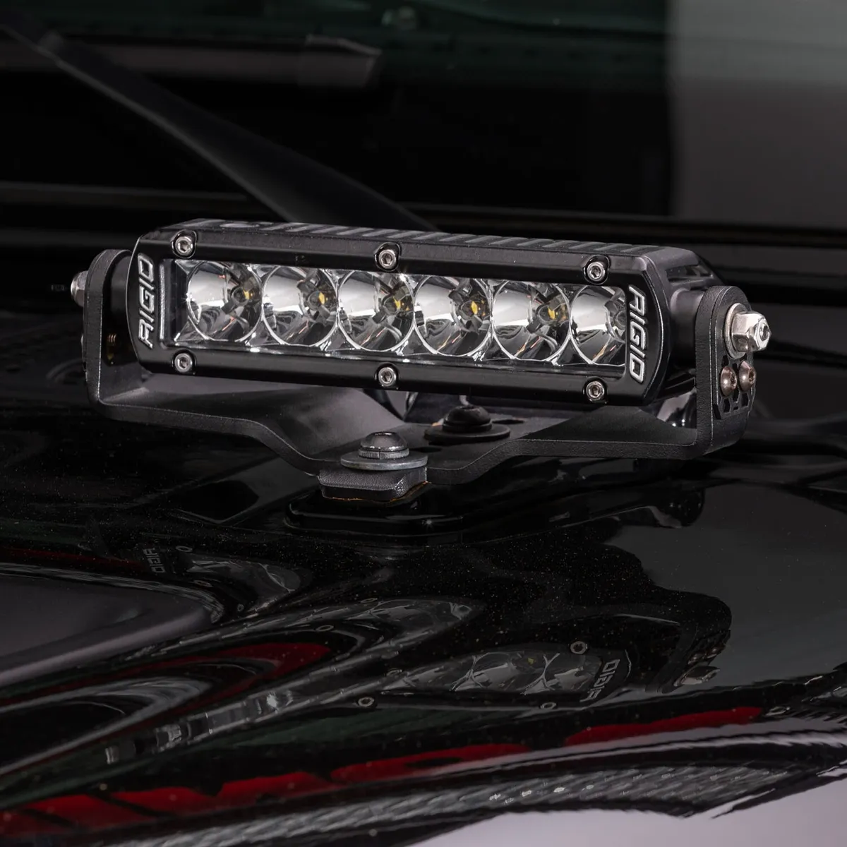 18c Wrangler JL And Jlu Hood Hinge Light Mount Kit For 6in Single Row (Sr X2) LED Light Bar product image