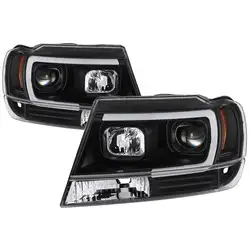 Spyder Auto Spyder Signature Jeep Grand Cherokee 99-04 Version 2 Light Bar Projector Headlights - Black