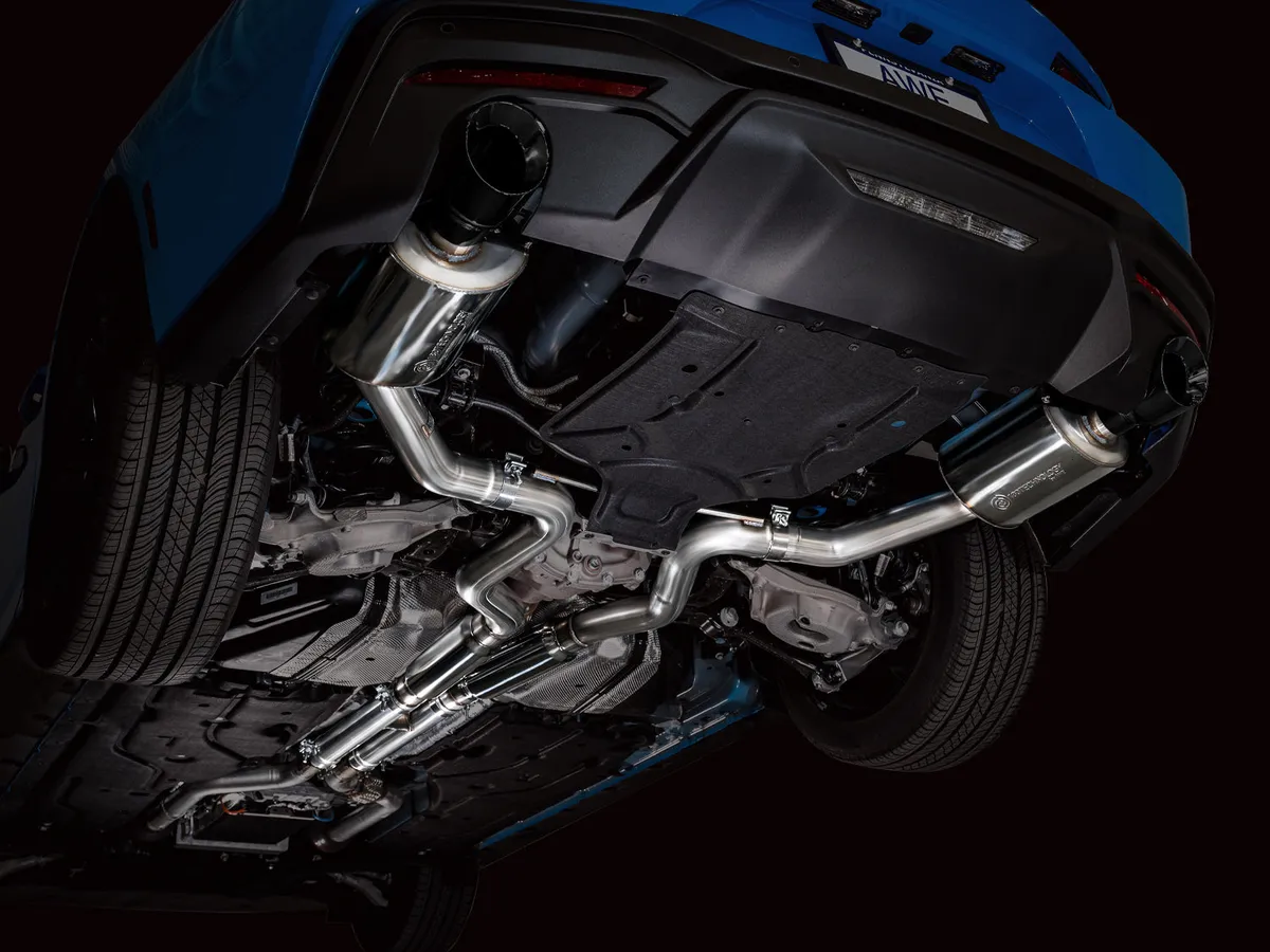 AWE Touring Edition Exhaust for S650 Ford Mustang GT Fastback - Dual Diamond Black Tips product image