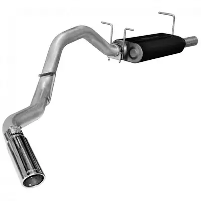 Flowmaster 08-10 Ford F-250/F-350 All WB. With V-8/V-10 Engines 2/4 Wheel Drive 70 Series Big Block Muffler 3.50in Embossed Stainless Steel Tip Force II SOS Mandrel Bent Tubing 16 Gauge Aluminized Steel