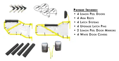 Steinjager Doors 2007-2018 Trail, Tubular Style Kit, Front and Rear Lemon Peel Doors - White Covers