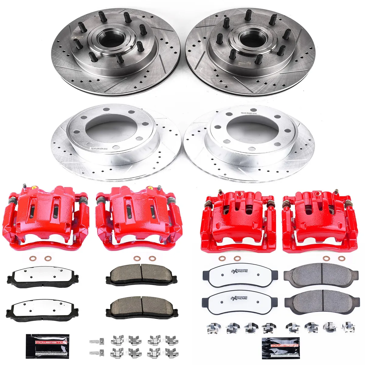 Z36 Truck/Tow Upgrade Kit: Drilled/Slotted Rotors; Carbon-Fiber Ceramic Pads; Powder Coated Calipers product image