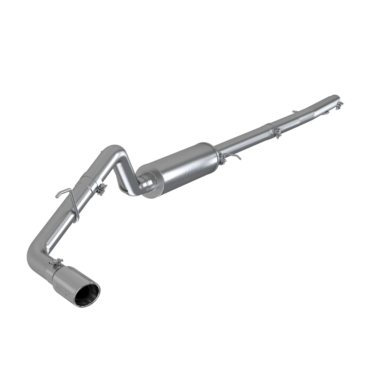 Armor Lite Cat Back Exhaust System; 3 in.; Incl. Front Pipe/Muffler/Tailpipe/Hardware/4 in. OD Tip; Single Side Exit; Aluminized; product image
