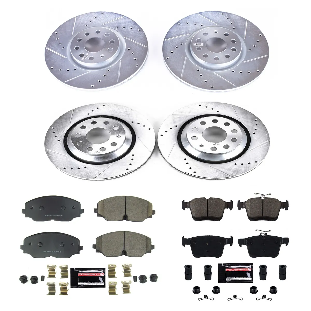 Z23 Evolution Sport Upgrade Kit: Drilled/Slotted Rotors; Carbon-Fiber Ceramic Pads W/Hardware product image