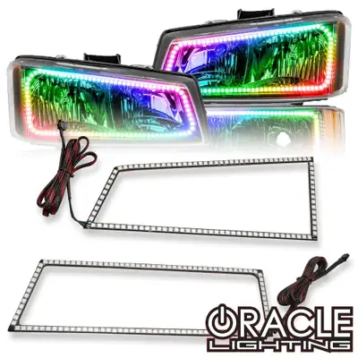 Oracle Lighting ORACLE Lighting 2003-2006 Chevrolet Silverado ColorSHIFT Square Headlight Halo Kit