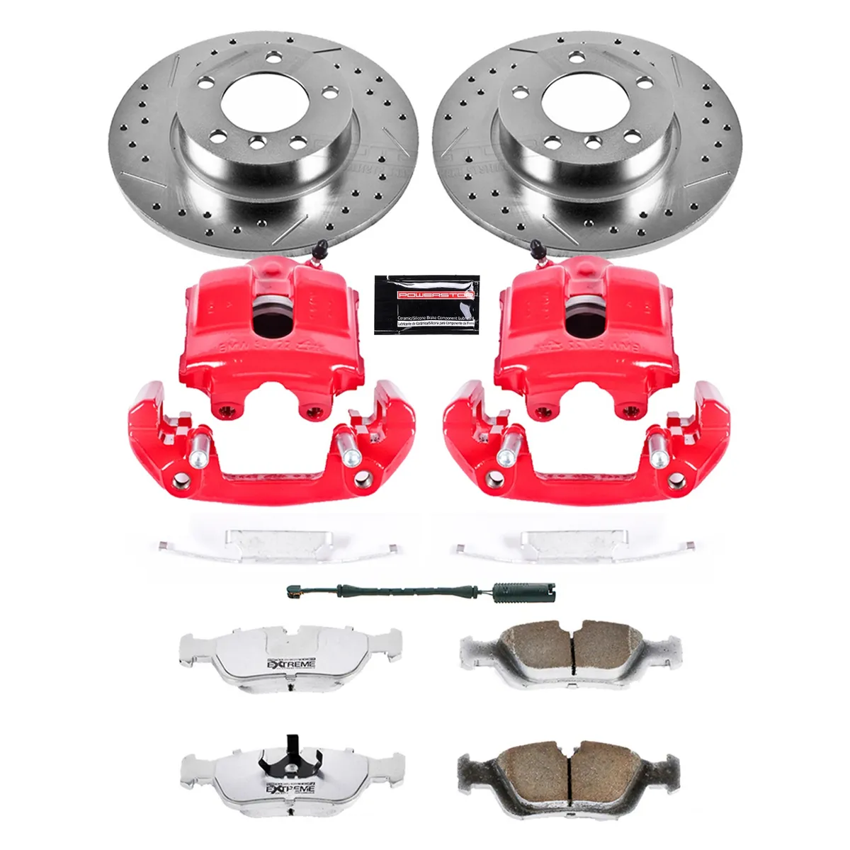 Z26 Street Warrior Upgrade Kit: Drilled/Slotted Rotors; Carbon-Fiber Ceramic Pads; Pad Sensors; Powder Coated Calipers product image