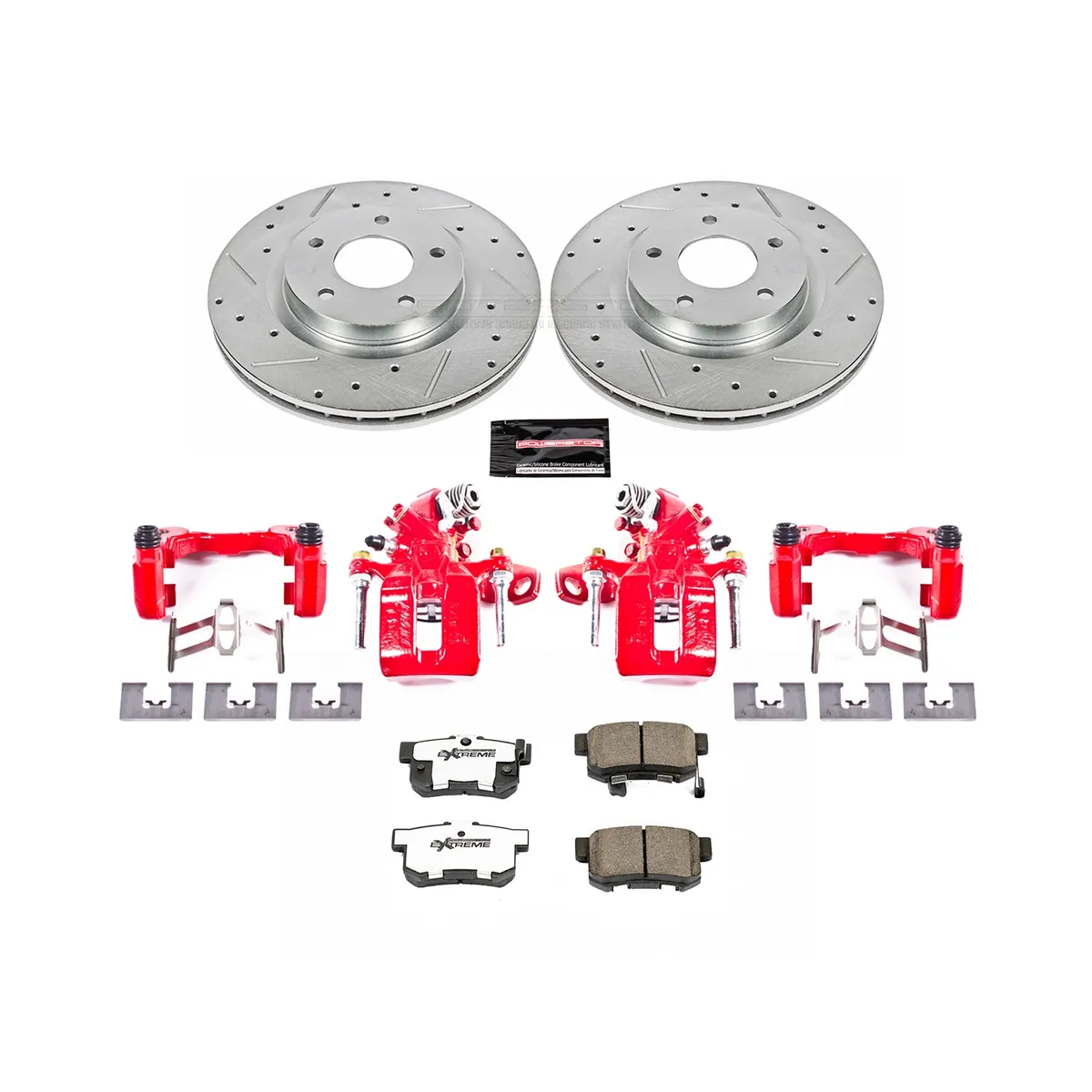 Z26 Street Warrior Upgrade Kit: Drilled/Slotted Rotors; Carbon-Fiber Ceramic Pads; Powder Coated Calipers product image