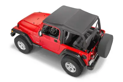 MasterTop Jeep TJ Fast Back Fabric Replacement Top No Doorskins Tinted Glass 97-06 Jeep Wrangler Spice Diamond MasterTop