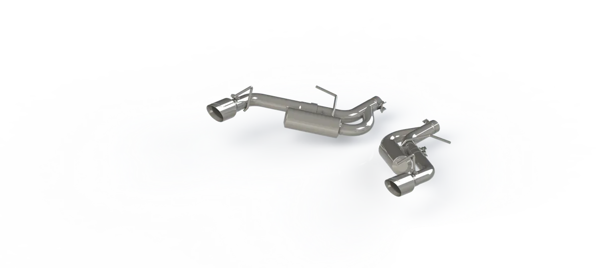 Armor Pro Axle Back Exhaust System; 2.5 in.; Incl. Ext. Pipes/Tailpipes/Hardware/4 in. Outlet Diameter Dual Wall Tips; Split Rear Exit; Non NPP; 304 Stainless Steel; product image