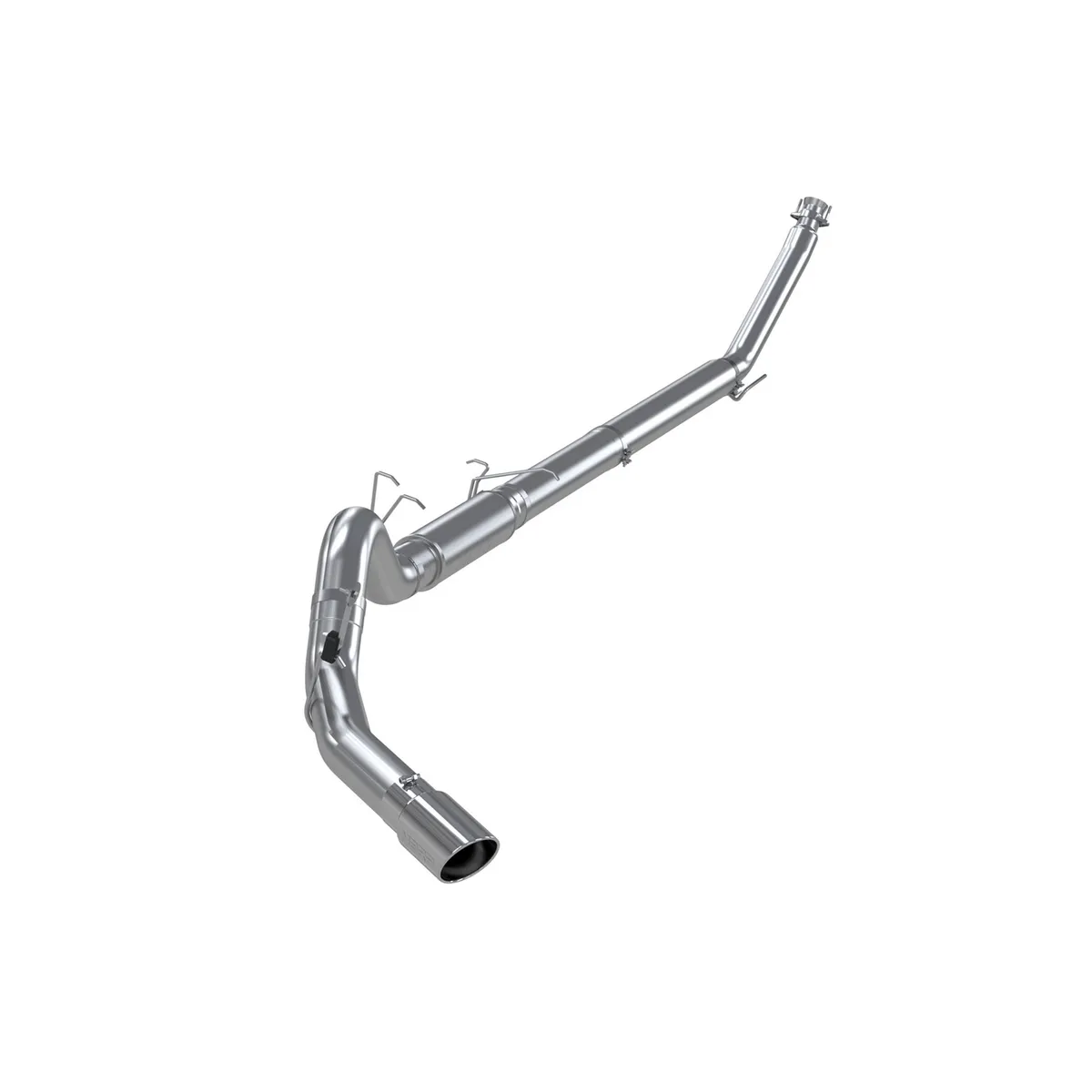 Armor Lite Turbo Back Exhaust System; 5 in.; Incl. 4 in. Front Pipe/Ext./Adapter Pipes/Muffler/Over Axle Pipe/Tailpipe/Hardware/6 in. OD Tip; Single Side Exit; Aluminized; product image