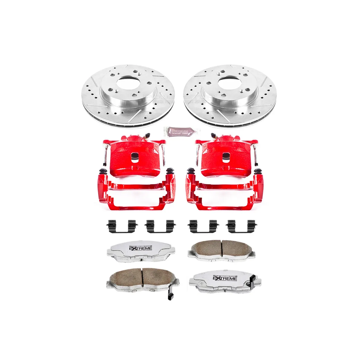 Z26 Street Warrior Upgrade Kit: Drilled/Slotted Rotors; Carbon-Fiber Ceramic Pads; Powder Coated Calipers product image