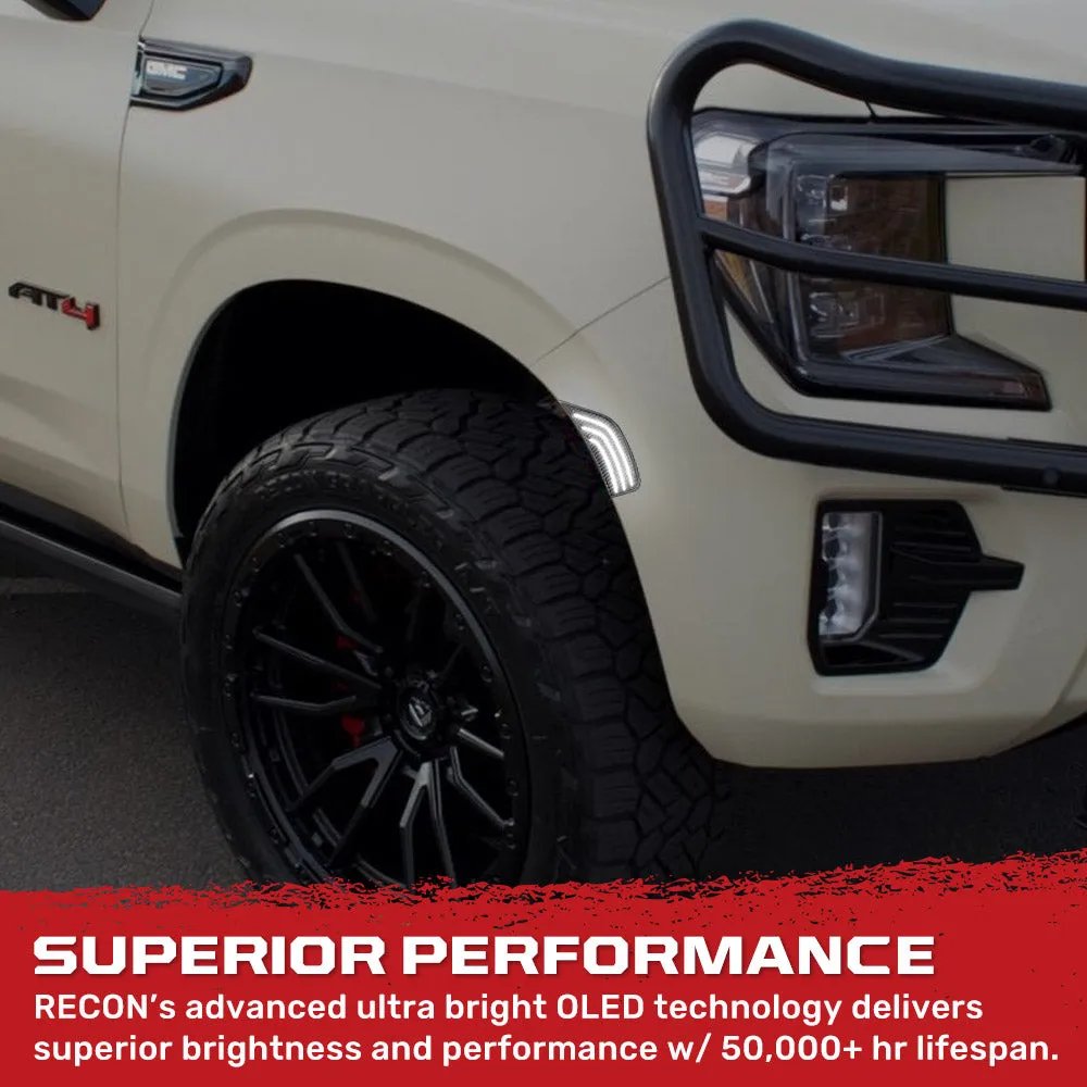 Cadillac 21-24 Escalade & Gmc 21-24 Yukon/Yukon Xl/Yukon Denali (5th Gen) & 21-24 Chevy Tahoe/Suburban (5th Gen) LED Front Fender Lens White or Amber Leds - Smoked or Clear Lens product image