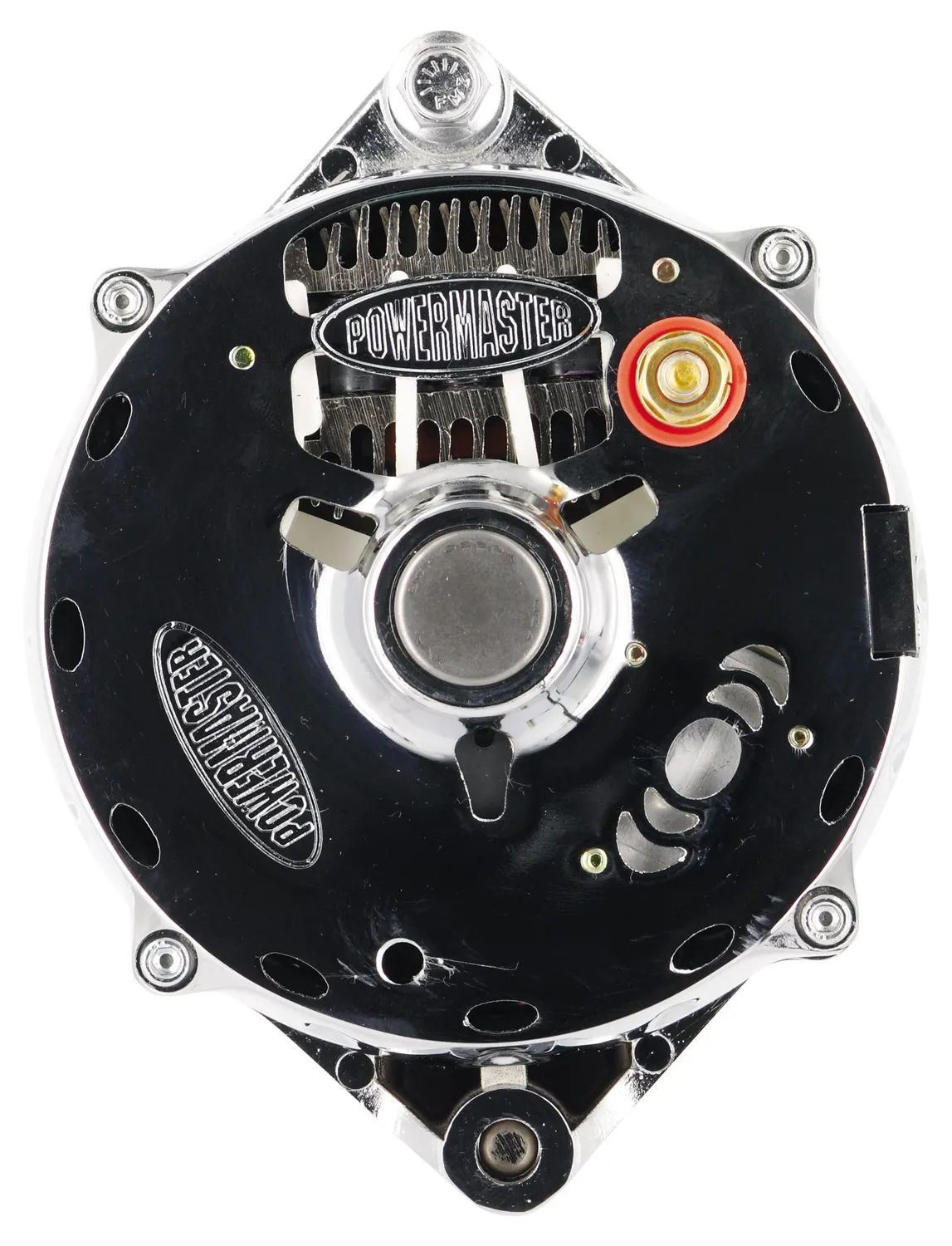 Smooth Look™ Alternator; 12si; 150 Amp; 100 Idle; 1 Groove V Type; Baffle And Cone; Chrome; product image