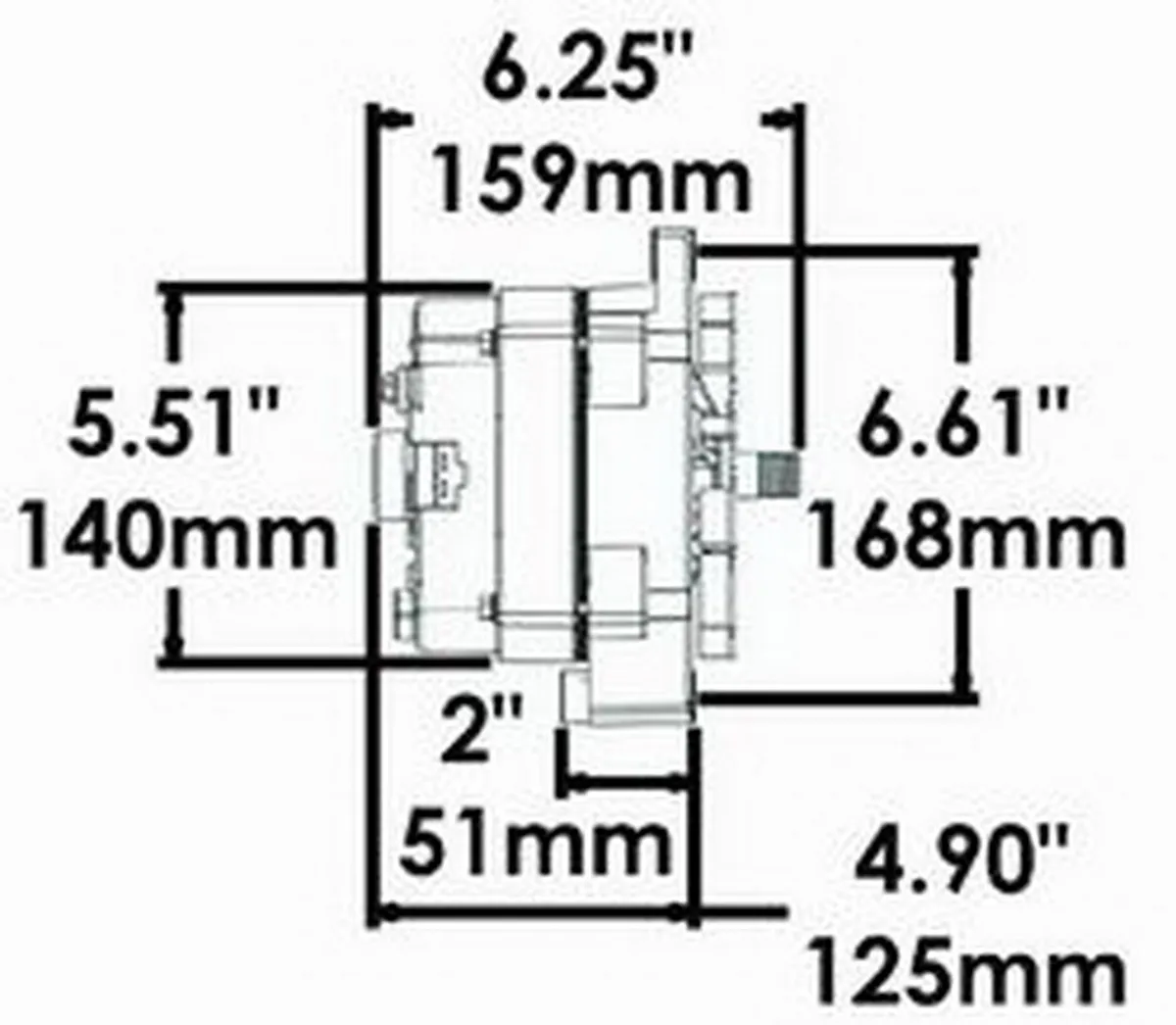 Racing Alternator; 12si; Straight Mount; 85 Amp; 55 Idle; 1 Groove V Type Pulley; Natural; product image