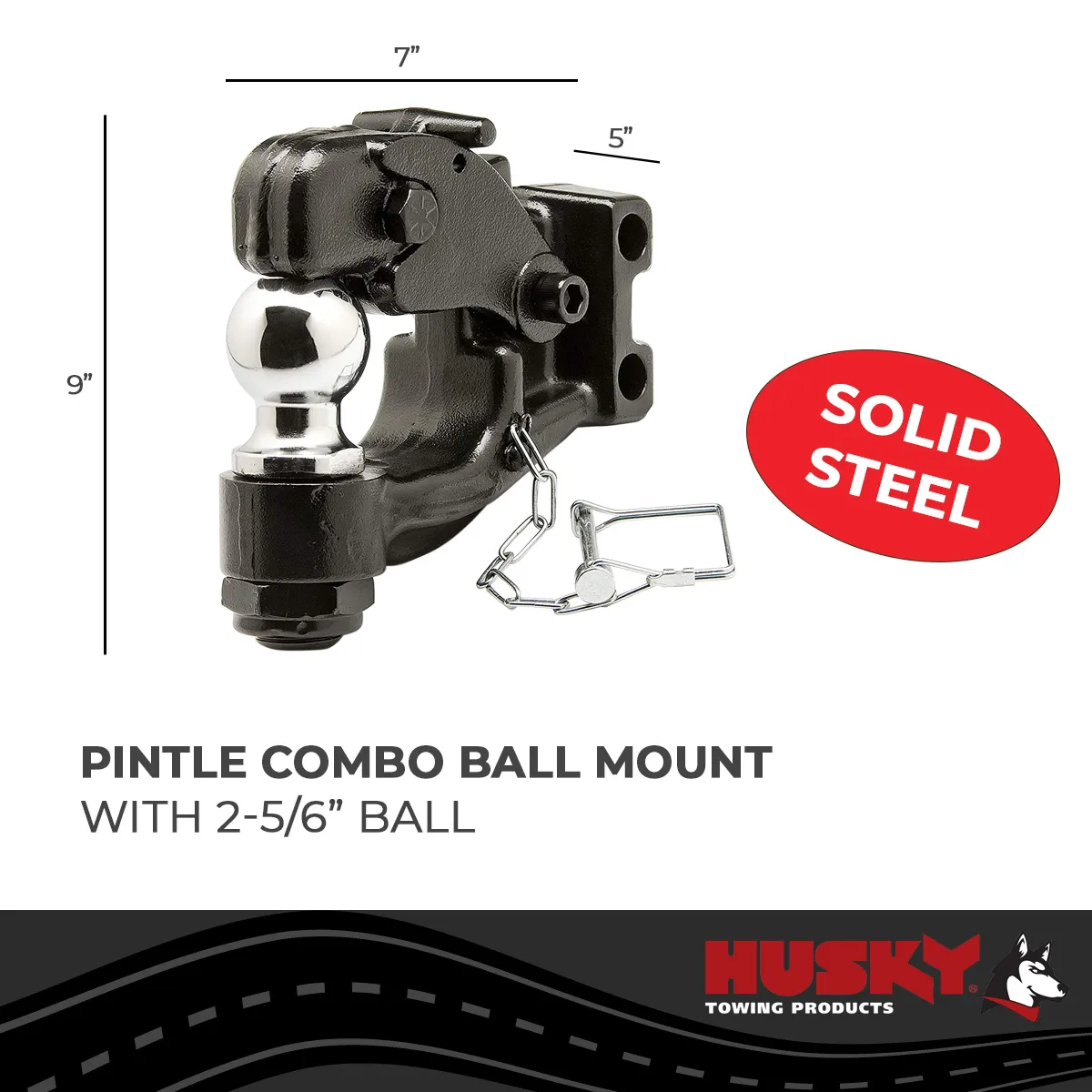 Husky Towing 33114 Use With One-Mount System Combo 2-5/16 Ball Hook Rating 13K Gross Weight Black product image