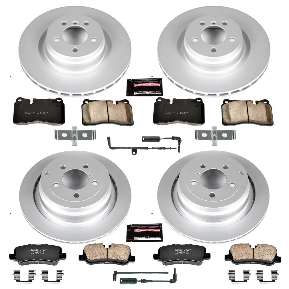 Z23 Sport Geomet Coated Rotor Kit For European Vehicles: Genuine Geomet Fully Coated Rotors; Carbon-Fiber Ceramic Pads W/Hardware; Pad Sensors product image