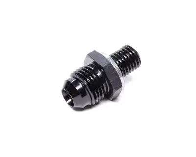 Vibrant Performance Straight AN to Metric Adapter Fitting; -6AN; M10x1.25 Metric Size; 6061 Aluminum; Black Anodized;