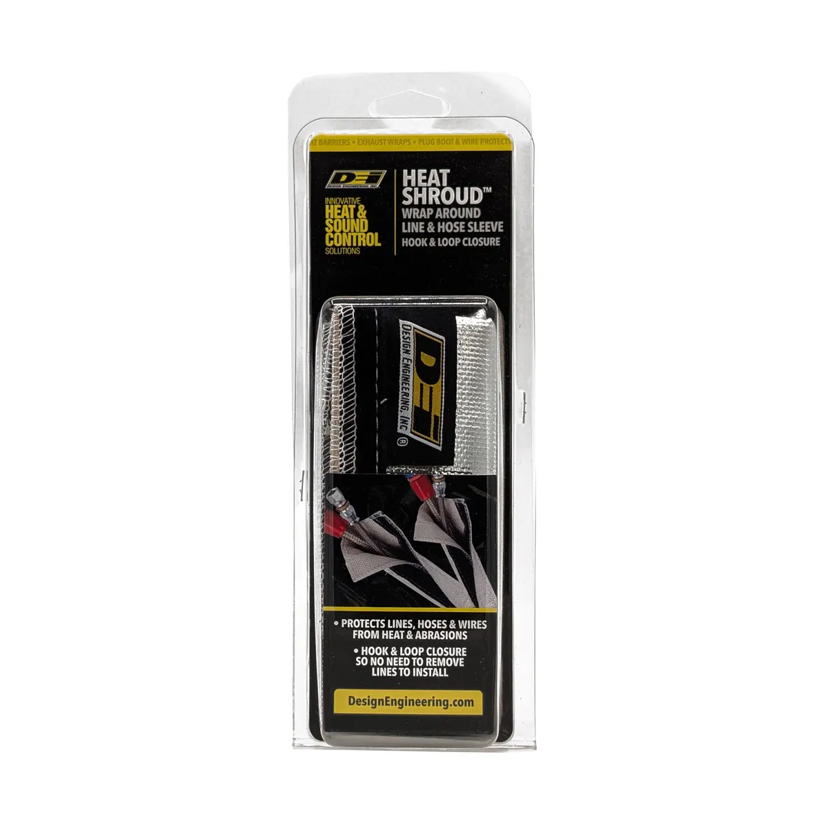 DEI Heat Shroud - 34in I.D. x 3ft - Aluminized Sleeving-hook and loop edge product image