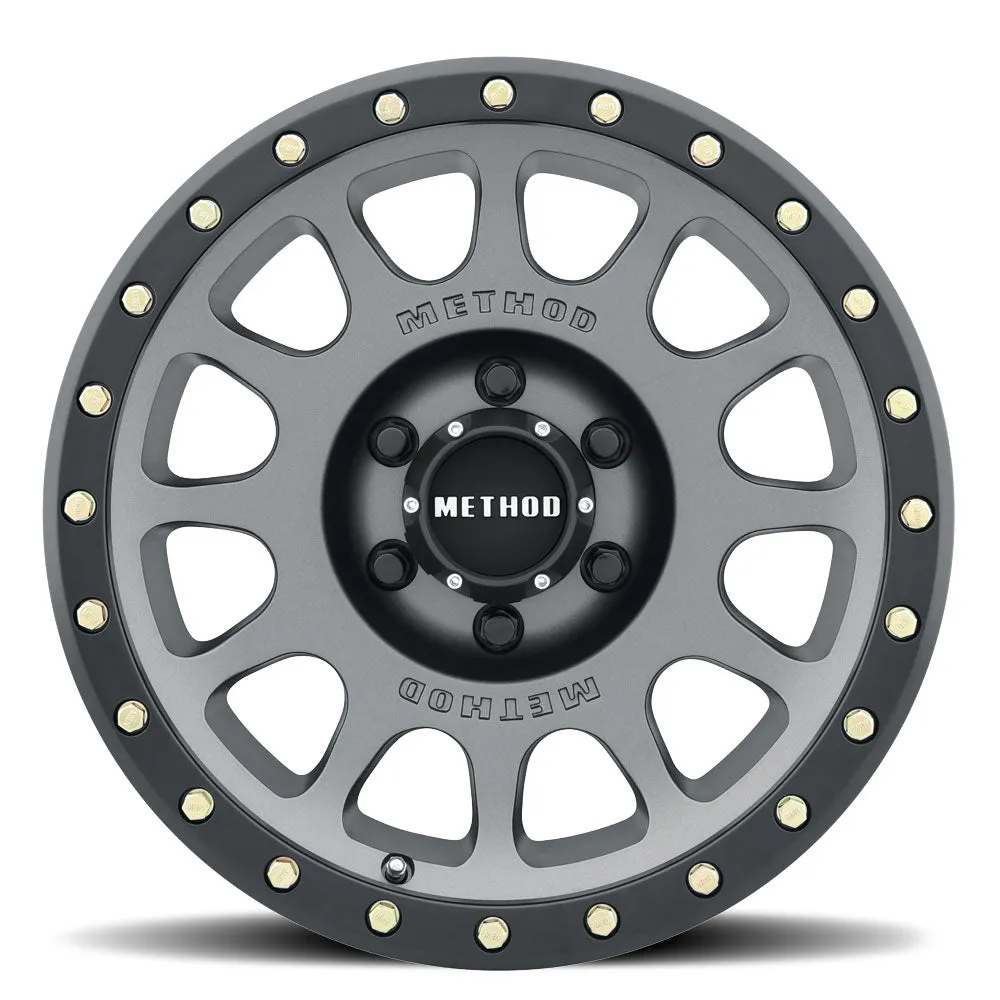 Aluminum Wheels 18x9 NV MR305 Bolt Pattern 8 On 170 Offset 18 Lip Size 1.38 Titanium TT Matte Black Lip Method product image