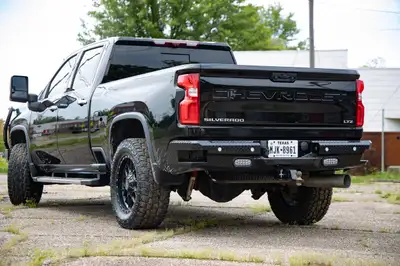 Bodyguard Bumpers FT Rear Bumper For 2020-2026 Silverado/Sierra 2500/3500 HD Sensor Cutouts Gloss Black Powdercoat Bodyguard Bumpers