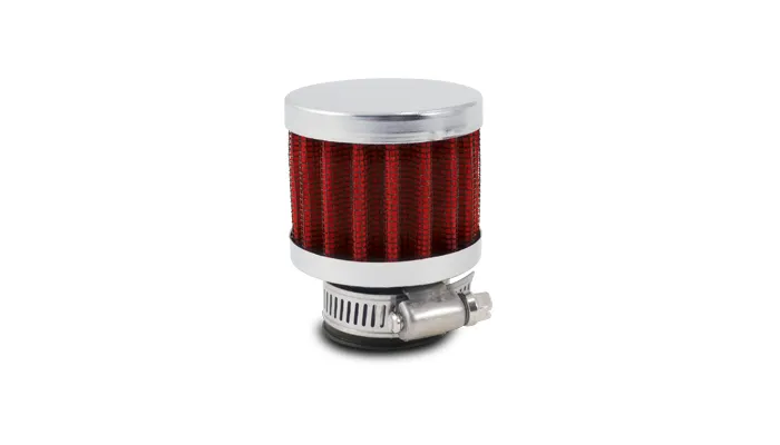 Crankcase Breather Filter w/Chrome Filter Cap; 0.625 in. ID; 2.1875 in. Filter OD; 3.125 in. Overall H; product image