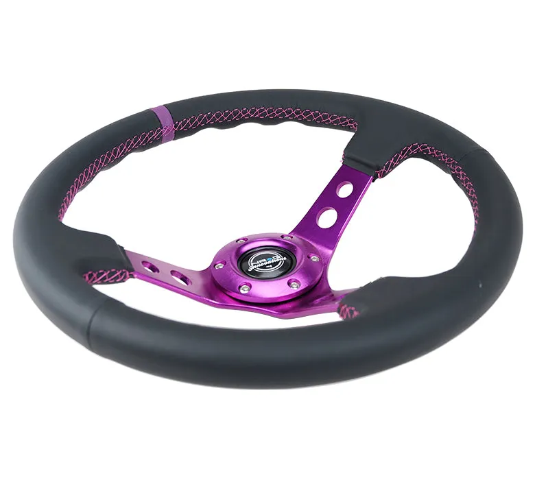 Steering Wheel 350mm 3in Dish Black Leather product image