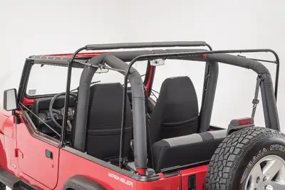 MasterTop Jeep Full Hardware Top With Door Skins & Frames Tinted Glass For 88-95 Jeep Wrangler Black Diamond MasterTop