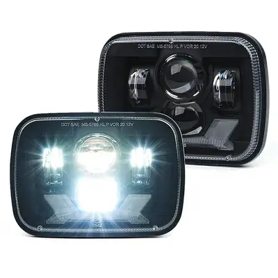 LED Factory Mart 5x7 Inch LED Headlights with DRL/Turn Signals