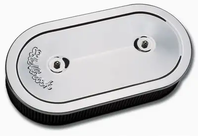 Edelbrock Edelbrock 1235 Pro-Flo Chrome Oval Air Cleaner for Dual-Quads - 2.5 Cotton Element