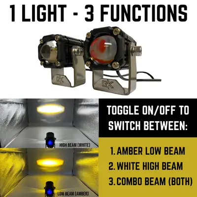 GateKeeper Off-Road GK "Easy Switch" 3 Function LED Amber/White Pod Lights