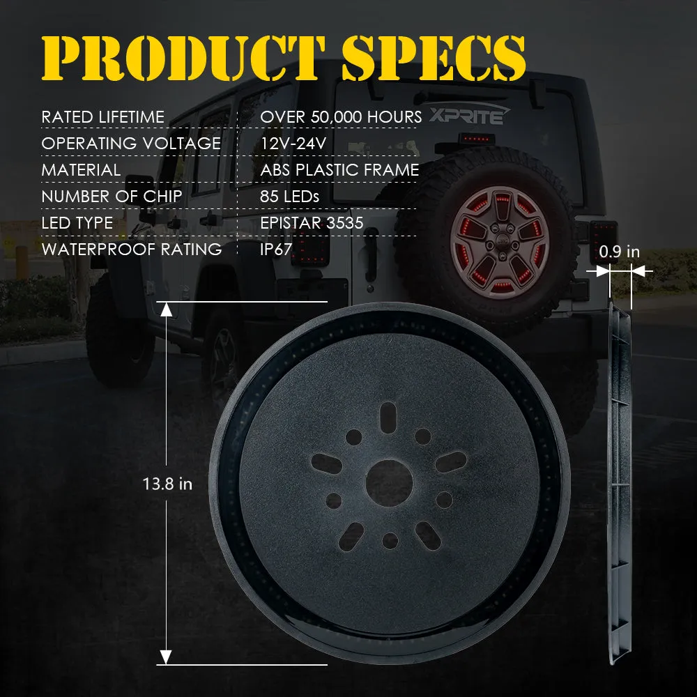 Jeep Wrangler JK/JL 14" Spare Tire Brake Light | Typhoon Series product image