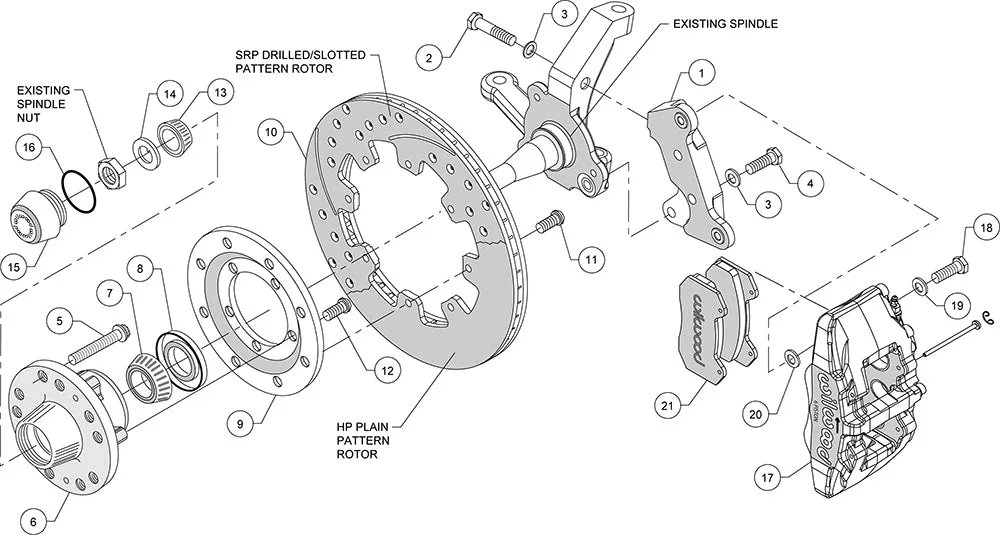 1974 - 1980 Ford, Mercury Forged Dynapro 6 Big Brake Front Brake Kit (Hub) - 140-10742 product image
