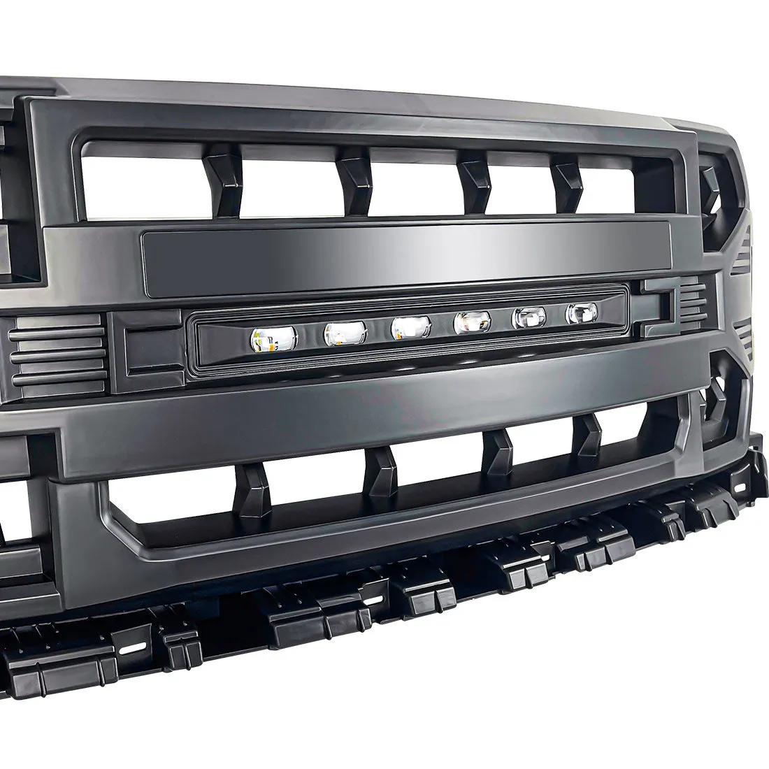 American Modified Amfmaa00120 Armor Grille With LED Off-Road Lights - Matte Black product image