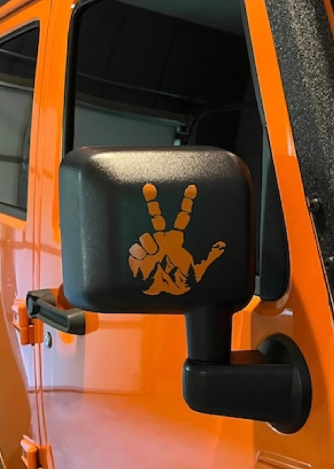 Hect Creations Hand Wave Peace Mountains Jeep Mirror Decals (Set of 2) product image