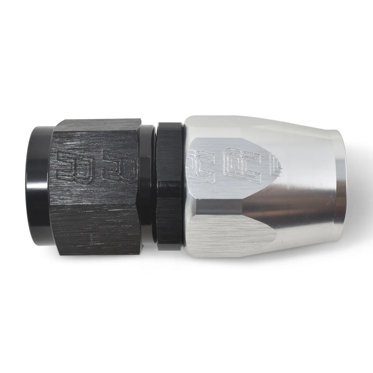 Hose End 10 Straight Black/Silver product image