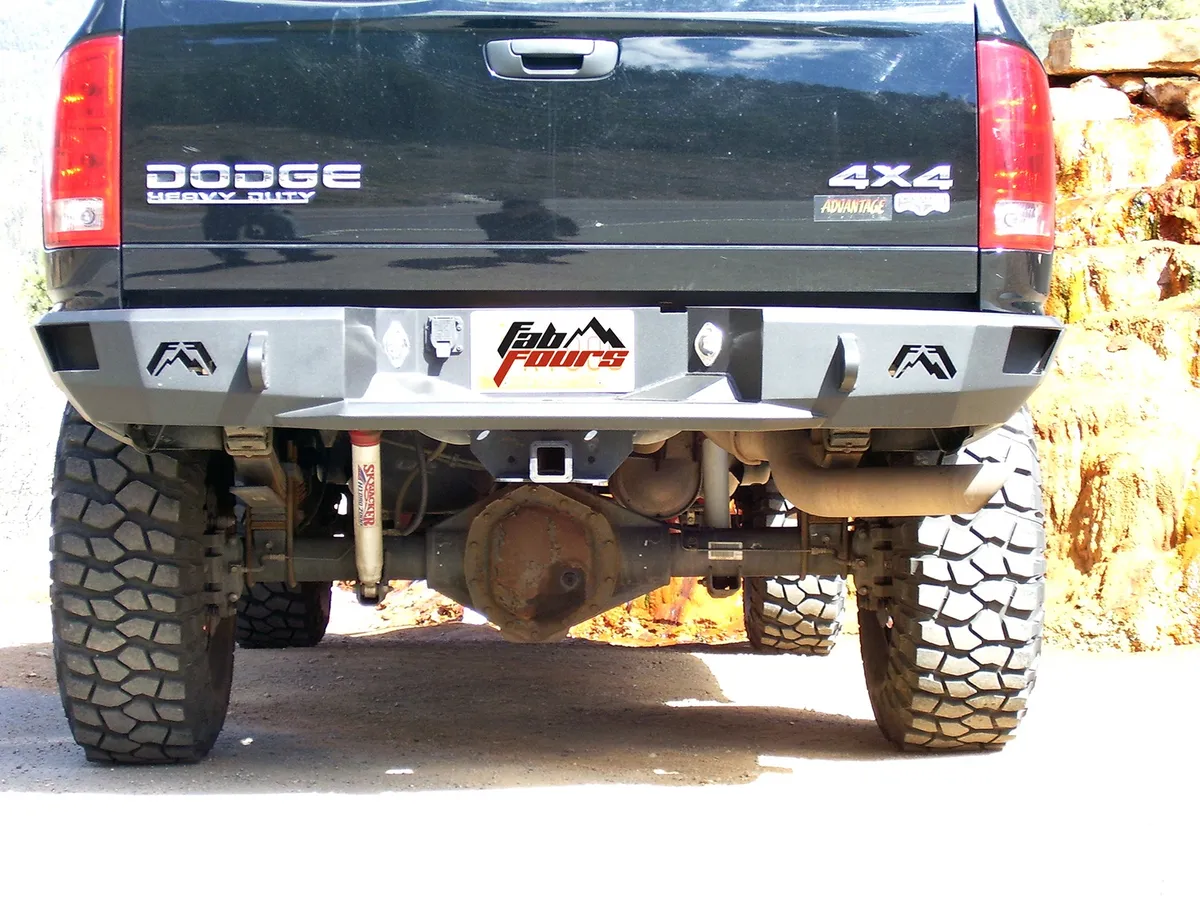 Heavy Duty Rear Bumper; 2 Stage Black Powder Coated; Incl. 0.75 in. D-Ring Mount; product image
