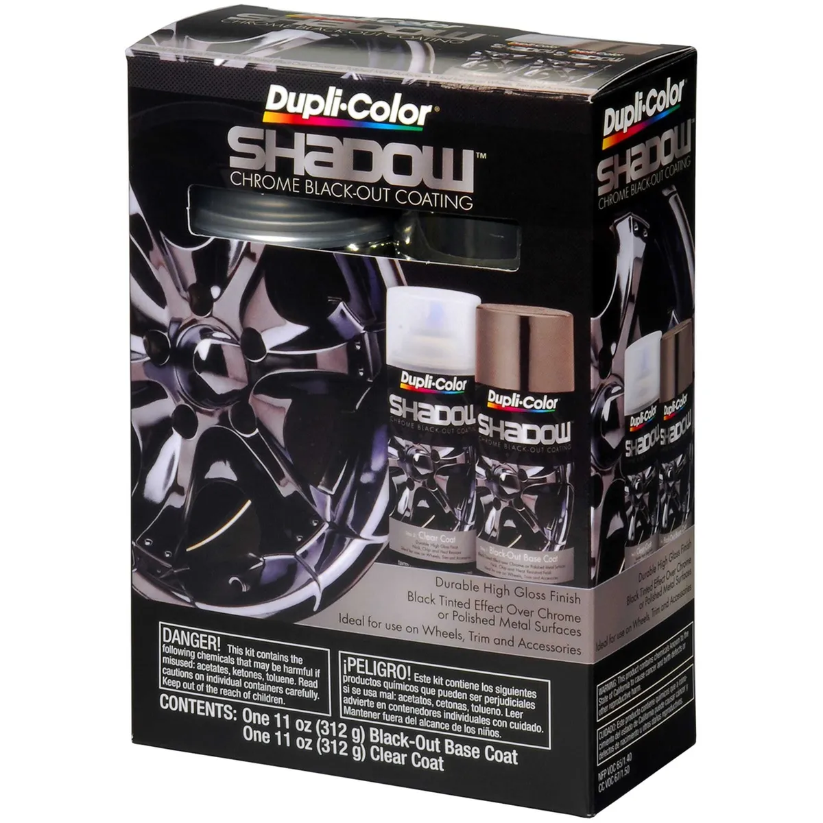 Chrome Blackout Coating; Black/Clear; 11 Oz. 2can Aerosol Kit product image