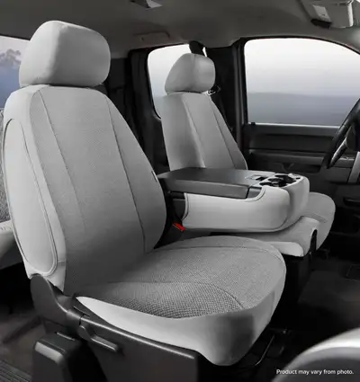FIA Wrangler™ Solid Seat Cover; Saddle Blanket; Gray; Split Seat; 40/20/40; Adj. Headrests; Side AirBags; Armrest/Storage w/Cup Holder; w/o Cntr CushionCompartment;