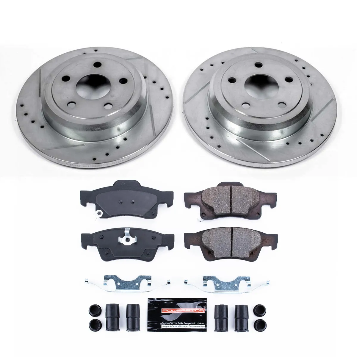 Z23 Evolution Sport Upgrade Kit: Drilled/Slotted Rotors; Carbon-Fiber Ceramic Pads W/Hardware product image