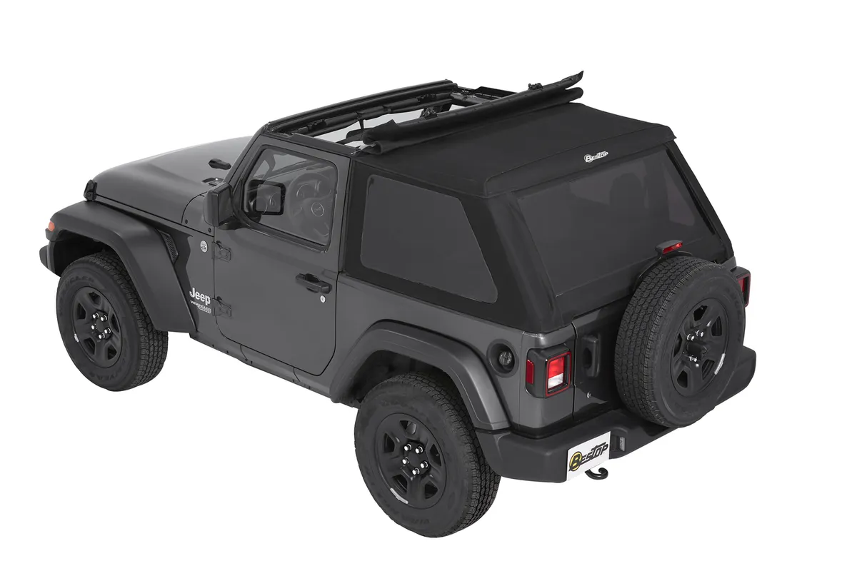 Trektop Slantback Soft Top For Jeep 2018-Current Wrangler JL 2 Door Black Premium Twill Bestop product image