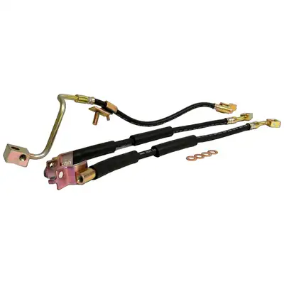 Crown Automotive Jeep Replacement Blacksilvercopper Brake Hose Kit Includes Left And Right Front Hoses Rear Hose to Axle, And 4 Brake Hose Washers