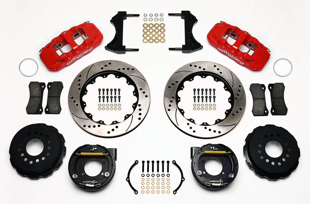 Wilwood AERO4 Rear P-Brake Kit 14.00in Drilled Ford 8.8 w2.5in Offset-5 Lug product image