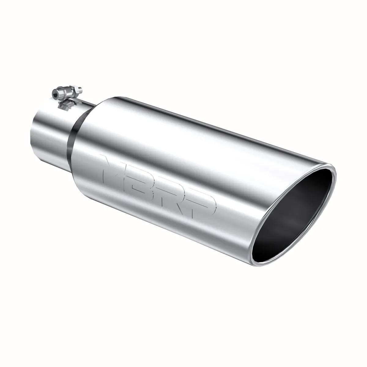 MBRP Exhaust Armor Pro Exhaust Tip; 4 in. Inlet Diameter; 6 in. Outlet Diameter; 18 in. Length; Rolled Edge; 304 Stainless Steel; Mirror Polished;