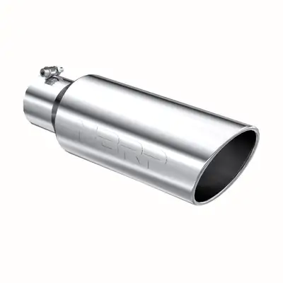 MBRP Exhaust Armor Pro Exhaust Tip; 4 in. Inlet Diameter; 6 in. Outlet Diameter; 18 in. Length; Rolled Edge; 304 Stainless Steel; Mirror Polished;