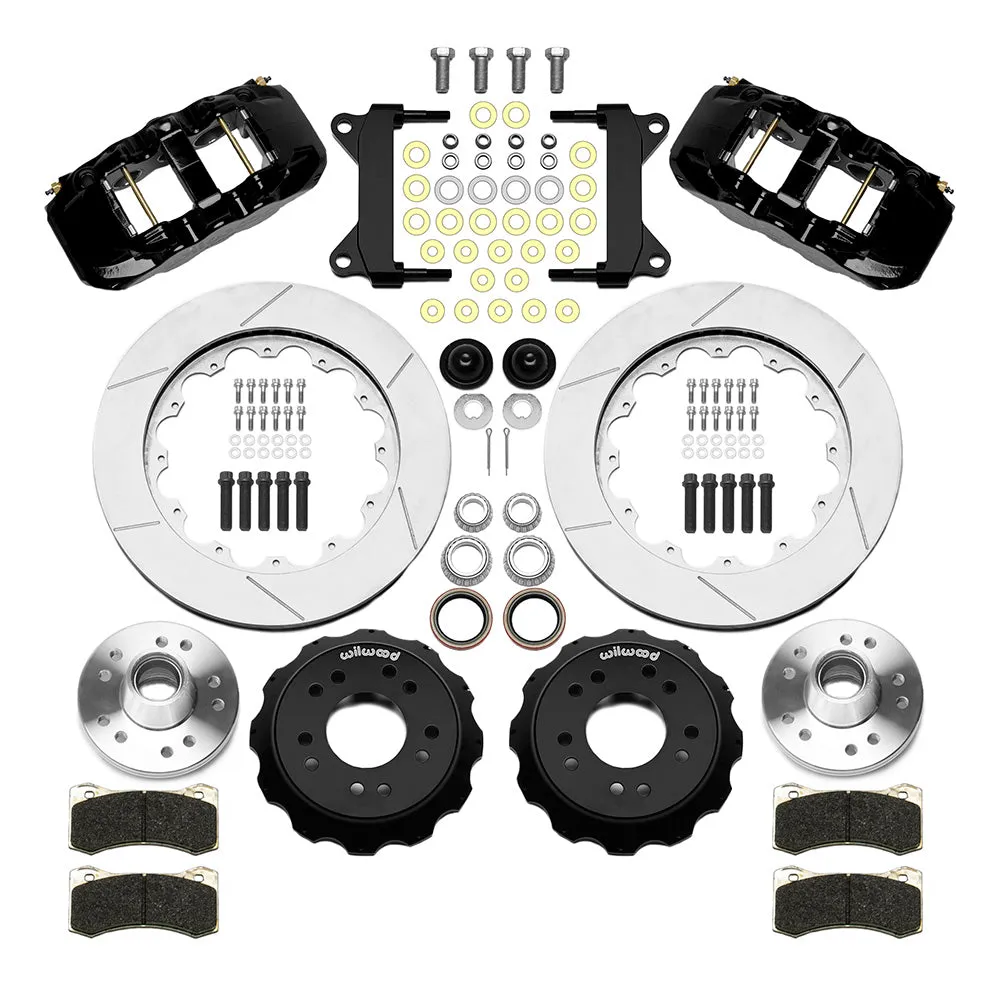Wilwood Brakes 6387 C10 Wwe Iron Pro Spindle Aero6 Front Brake Kit 14in Rotor 5 Lug Red