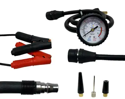 Overland Vehicle Systems EGOI Portable Air Compressor System 5.6 CFM With Storage Bag, Hose & Attachments - Single Motor