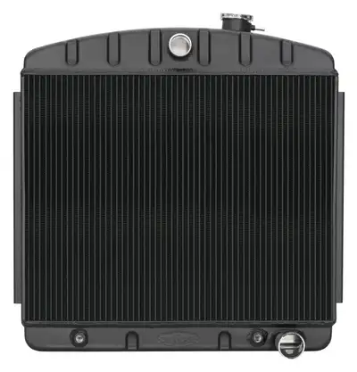 COLD-CASE Radiators 55-57 Tri-5 Chevy V8 Mount Aluminum Radiator Black Night Rider Series Cold Case Radiators