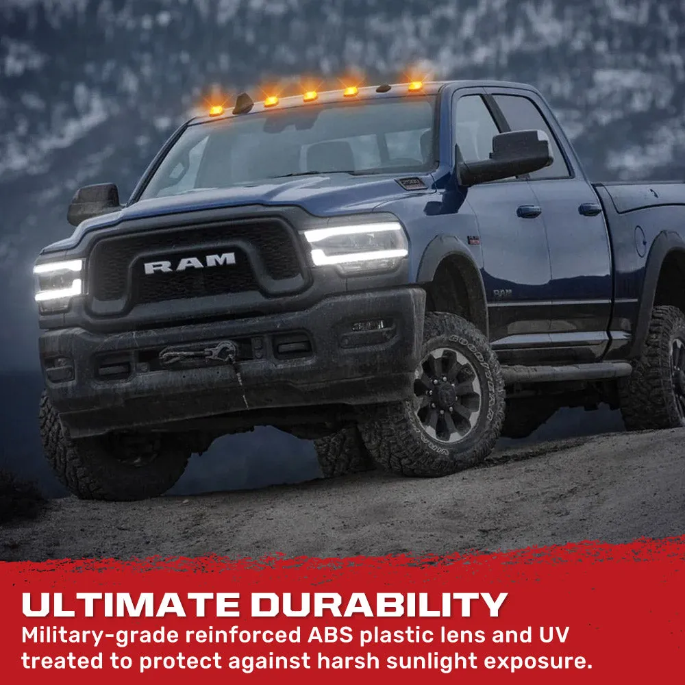 Dodge 03-19 Heavy-Duty 2500 and 3500 5-Piece Set Clear Cab Roof Light Kit with White and Amber Strobe LEDs and White o product image