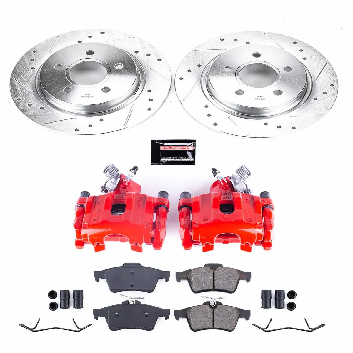 Z23 Evolution Sport Upgrade Kit: Drilled/Slotted Rotors; Carbon-Fiber Ceramic Pads; Powder Coated Calipers product image